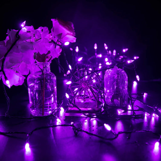 Halloween String Lights Outdoor, 98 Feet 300 Led Christmas Lights with 8 Lighting Modes for Halloween Party Christmas Xmas Tree Lights Decor(Purple)