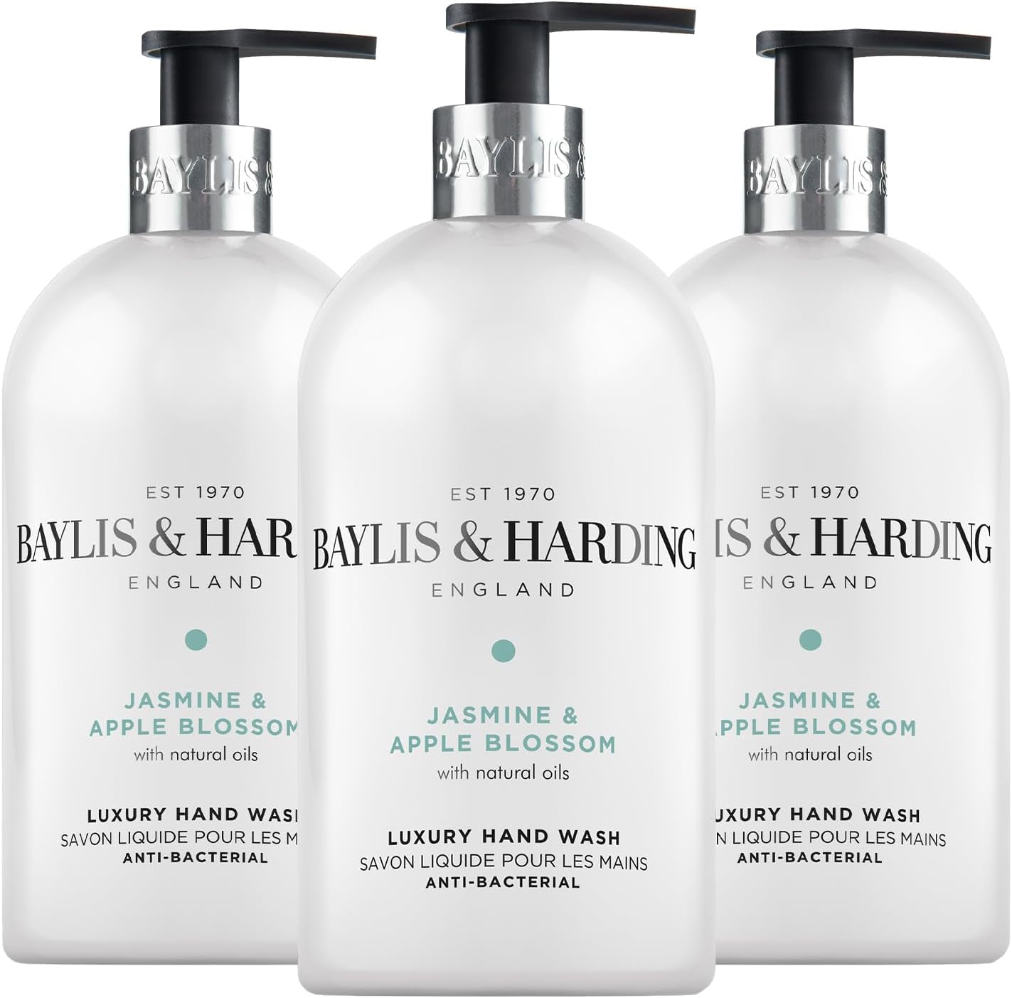 Jasmine and Apple Blossom Anti-Bacterial Hand Wash, 500 Ml (Pack of 3) - Vegan Friendly