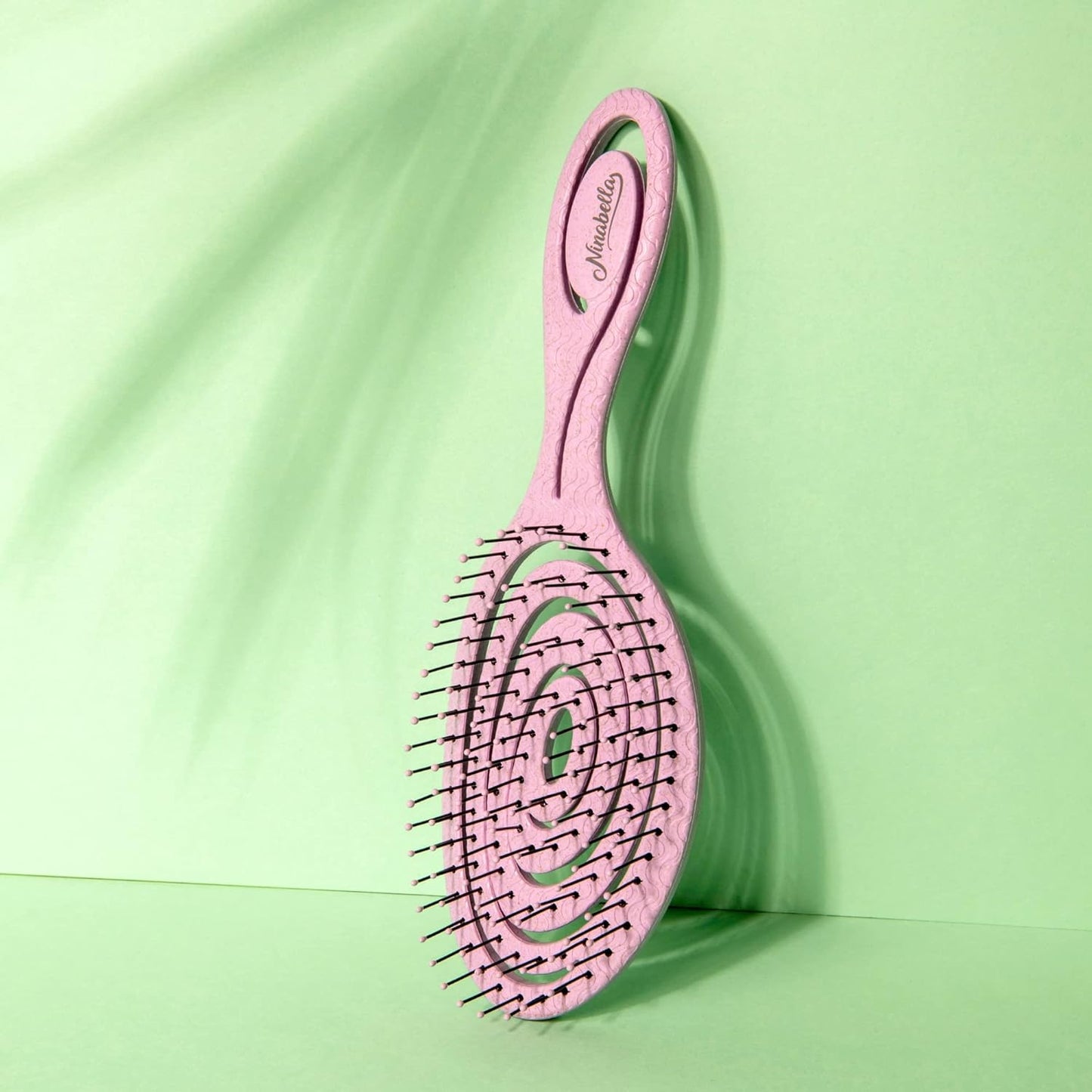Detangling Hair Brush for Women & Men - Does Not Pull - Straightening Brushes for Straight, Curly & Wet Hair - Detangle Brush - Unique Spiral Hairbrush - Pink