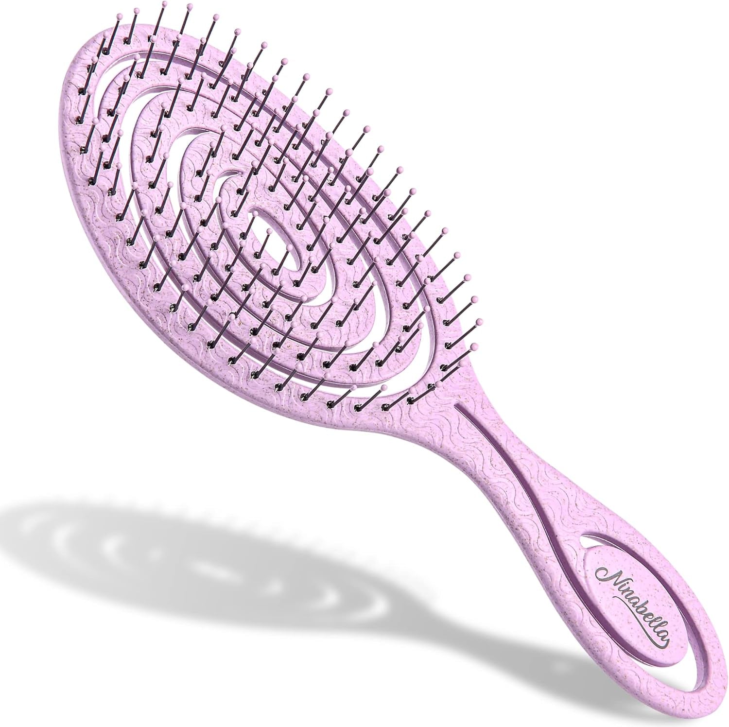 Detangling Hair Brush for Women & Men - Does Not Pull - Straightening Brushes for Straight, Curly & Wet Hair - Detangle Brush - Unique Spiral Hairbrush - Pink